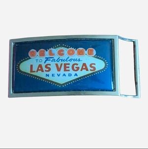 Y2K Artifakt/Little Earth Welcome to Las Vegas vintage belt buckle.